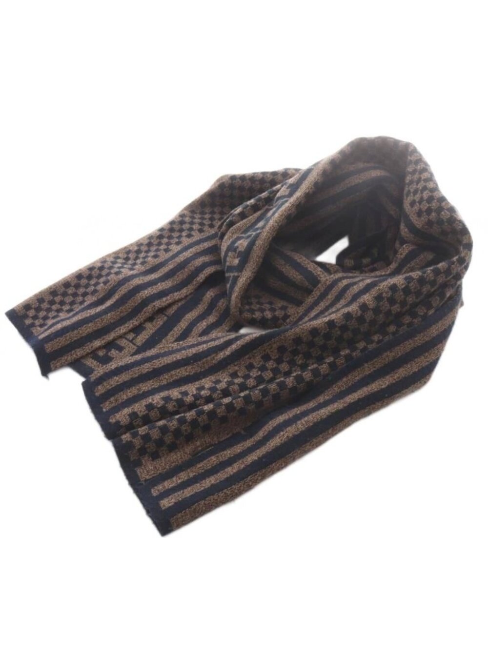 Fendi Scarf Zucca Pattern All Over Brown Black